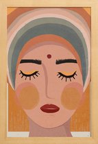 JUNIQE - Poster in houten lijst Shakti -20x30 /Oranje & Roze