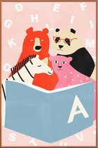 JUNIQE - Poster met kunststof lijst Story Time -60x90 /Kleurrijk