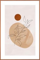 JUNIQE - Poster met kunststof lijst Desert Reed -60x90 /Ivoor & Oranje