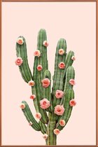 JUNIQE - Poster met kunststof lijst Cactusrozen foto -60x90 /Groen &