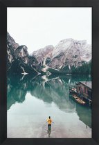 JUNIQE - Poster met houten lijst Hidden Lake by Ueli Frischknecht