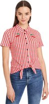 Pussy Deluxe Blouse -M- Red Plaid Rood