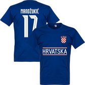 Kroatië Mandzukic Team T-Shirt - Blauw - XXL
