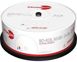 Primeon 2761319 Blu-ray BD-R DL disc 50 GB 25 stuk(s) Spindel Bedrukbaar