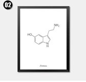 Molecule Poster Sertonin - 10x15cm Canvas - Multi-color