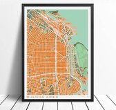 Classic Map Poster Buenos Aires - 50x70cm Canvas - Multi-color