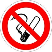 Dubbelzijdige verboden te roken sticker, 100 mm