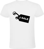 Sale  Heren t-shirt | uitverkoop | korting | winkels | ondernemers | kado | Wit