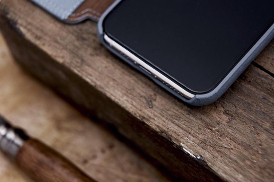 Minim Samsung Galaxy S20 Ultra Hoesje Echt Leer Book Case Blauw