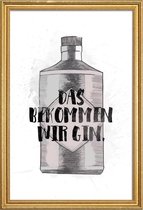 JUNIQE - Poster met houten lijst Gin -30x45 /Grijs & Wit