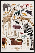 JUNIQE - Poster in kunststof lijst Vintage Afrika -40x60 /Kleurrijk