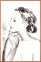 JUNIQE - Poster met kunststof lijst Gently Does It -30x45 /Wit & Zwart