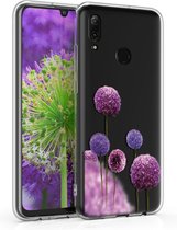 kwmobile telefoonhoesje voor Huawei P Smart (2019) - Hoesje voor smartphone in roze / paars / transparant - Wilde Bloemen design