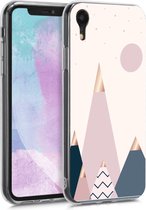 kwmobile telefoonhoesje voor Apple iPhone XR - Hoesje voor smartphone in ros�goud / blauw / poederroze - Glory Mix Bergen design