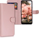 kwmobile telefoonhoesje voor LG K40S - Hoesje met pasjeshouder in roségoud - Wallet case
