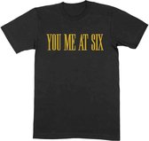 You Me At Six Heren Tshirt -XL- Yellow Text Zwart
