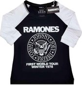 Ramones Raglan top -S- First World Tour 1978 Zwart/Wit