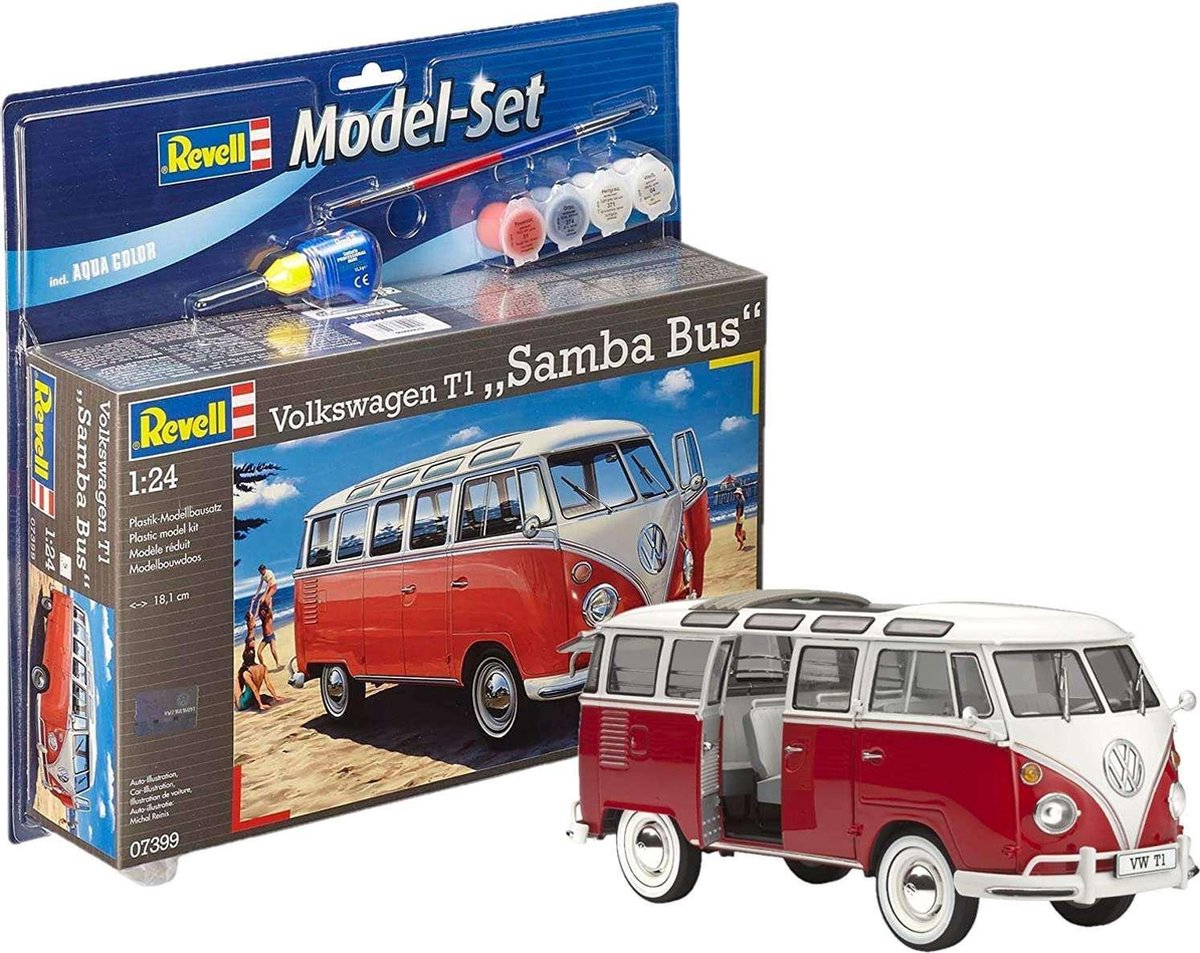 Revell Modelbouwpakket Auto - 67399 Volkswagen VW T1 Samba Bus - Modelbouw - Volwassenen - 1:24