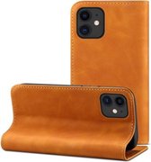 PU + TPU horizontale flip lederen hoes met houder en kaartsleuven en portemonnee voor iPhone 12 mini (kaki)