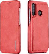 Voor Huawei P30 Lite Hon Ancient Series lederen tas met kaartsleuven & houder & portemonnee (rood)