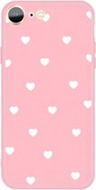 Voor iPhone SE 2020/8/7 Meerdere Love-Hearts Patroon Kleurrijke Frosted TPU Telefoon Beschermhoes (Roze)