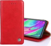 Voor Samsung Galaxy A2 Core niet-magnetische retro textuur horizontale flip lederen tas met houder & kaartsleuven & portemonnee (rood)