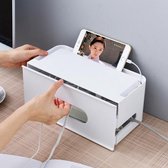 Plastic Pull Type Desktop Stroomkabel Opbergdoos (wit)