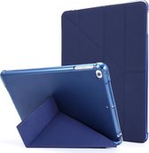 Voor iPad 9.7 (2018) & (2017) Airbag Vervorming Horizontale Flip Leren Case met Houder & Pennenhouder (Donkerblauw)