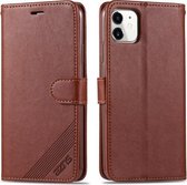 Voor iPhone 11 AZNS Sheepskin Texture Horizontale Flip lederen tas met houder & kaartsleuven & portemonnee (bruin)