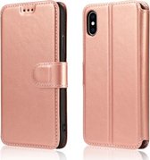 Voor iPhone XS Max Kalfsstructuur Magnetische Gesp Horizontale Flip Leren Case met Houder & Kaartsleuven & Portemonnee & Fotolijst (Rose Goud)