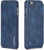 Voor iPhone 6 Hon Ancient Series lederen tas met kaartsleuven en houder en portemonnee (blauw)