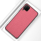 Voor Samsung Galaxy A42 5G schokbestendige stoffen textuur PC + TPU beschermhoes (roze)