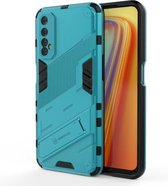 Voor OPPO Realme 7 Punk Armor 2 in 1 PC + TPU schokbestendig hoesje met onzichtbare houder (blauw)