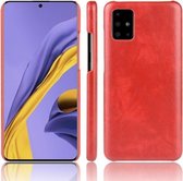 Voor Galaxy A51 schokbestendige Litchi-textuur pc + PU-hoes (rood)