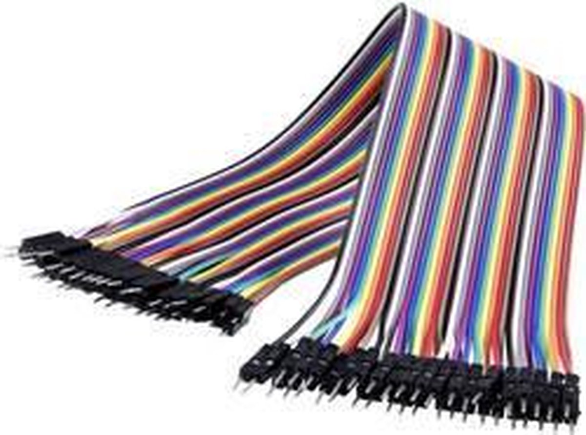 Renkforce JKMM403 Jumper-kabel Arduino, Banana Pi, Raspberry Pi [40x Draadbrug-stekker - 40x Draadbrug-stekker] 30.00 cm Bont