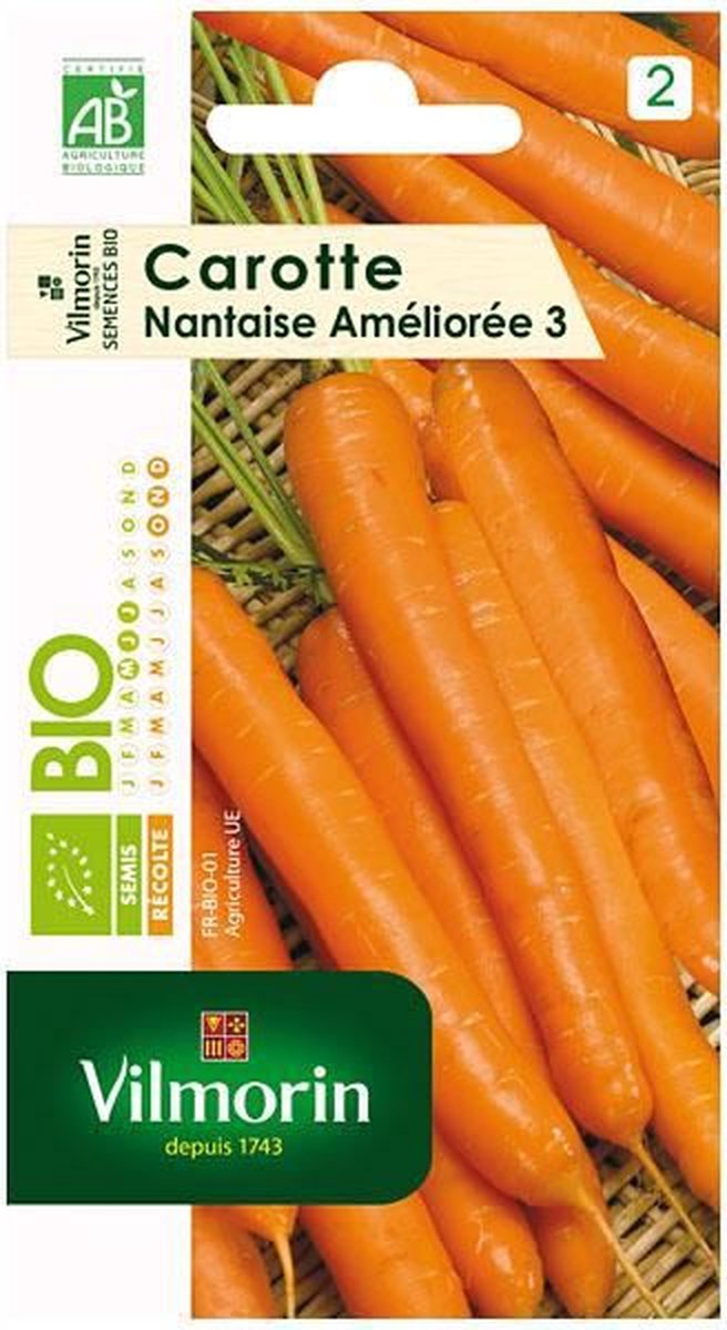 Vilmorin biologische verbeterde wortel uit Nantes 3