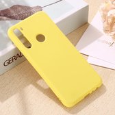 Voor Galaxy A21 effen kleur vloeibare siliconen anti-vallen volledige dekking mobiele telefoon beschermhoes (geel)