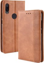 Magnetische gesp Retro Crazy Horse Texture Horizontale Flip Leather Case voor Xiaomi Redmi Note 7S, met houder & kaartsleuven & fotolijst (bruin)