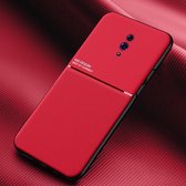 Voor OPPO K3 Classic Tilt Strip Grain Magnetisch Schokbestendig PC + TPU-hoesje (rood)