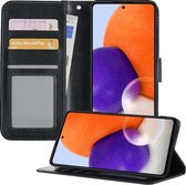 Samsung A72 Hoesje Book Case Hoes - Samsung Galaxy A72 Case Hoesje Wallet Cover - Samsung Galaxy A72 Hoesje - Zwart