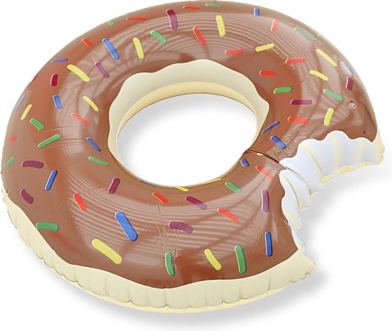 Gedragen eetbaar streng Opblaasbare Donut 60cm Zwembad luchtbed - Bruin | bol.com