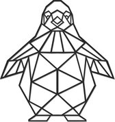 Hout-Kado - Pinguin - Small - Zwart - Geometrische dieren en vormen - Hout - Lasergesneden- Wanddecoratie