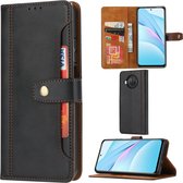 Voor xiaomi mi 10 t lite kalf textuur dubbele vouwsluiting horizontale flip lederen tas met fotolijst & houder & kaartsleuven & portemonnee (zwart)