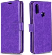 Voor Galaxy A10s Crazy Horse Texture Horizontale Flip Leren Case met Houder & Kaartsleuven & Portemonnee & Fotolijst (Paars)