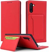 Voor Samsung Galaxy Note10 Sterk magnetisme Vloeibaar gevoel Horizontale flip lederen tas met houder & kaartsleuven & portemonnee (rood)