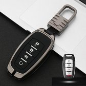 Auto Lichtgevende All-inclusive Zinklegering Sleutel Beschermhoes Sleutel Shell voor Haval D Style Smart 4-knop (Gun Metal)