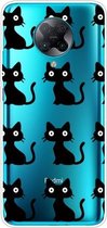 Voor Xiaomi Redmi K30 Pro schokbestendig geverfd transparant TPU beschermhoes (zwarte katten)