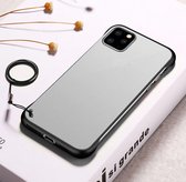 Voor iPhone 11 Pro Frosted Anti-slip TPU beschermhoes met metalen ring (zwart)