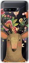 Voor Asus ROG Phone 3 ZS661KS Schokbestendig Geschilderd Transparant TPU Beschermhoes (Flower Deer)