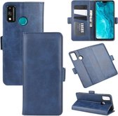 Voor Huawei Honor 9X lite Dual-side magnetische gesp Horizontale flip lederen tas met houder & kaartsleuven & portemonnee (donkerblauw)